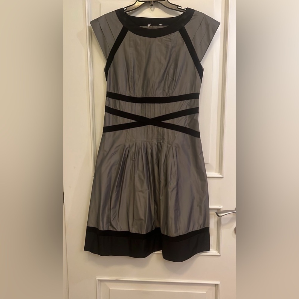 Elegant Gray and Black Women's Dress